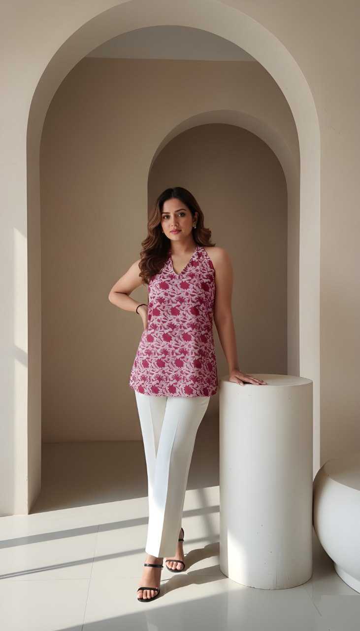 Designer Heavy Crepe Short Kurti for Women | Workwear & Casual Fancy Kurti