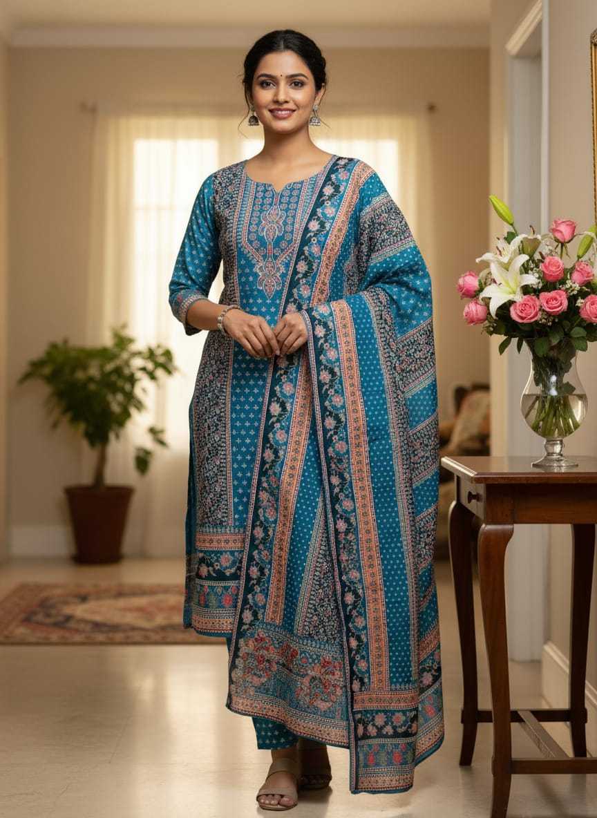 Designer Russian Silk Embroidered Kurti for Women | Festive & Party Wear Ethnic Kurti