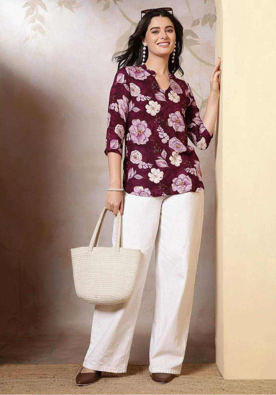 Women’s Slub Rayon Short Kurti – Casual & Workwear Ethnic Top