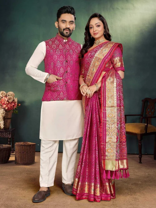 Aaradhya Jacquard Silk Couple Set 1 Aaradhya Jacquard Silk Couple Set