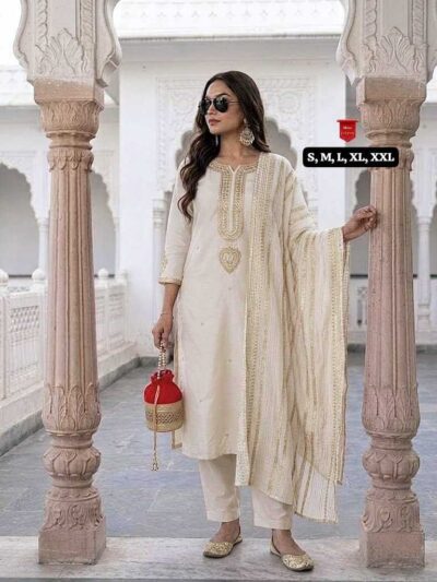 Aarini Viscose Chanderi Kurti Set