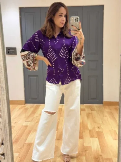 Alora Japan Satin Printed Shirt