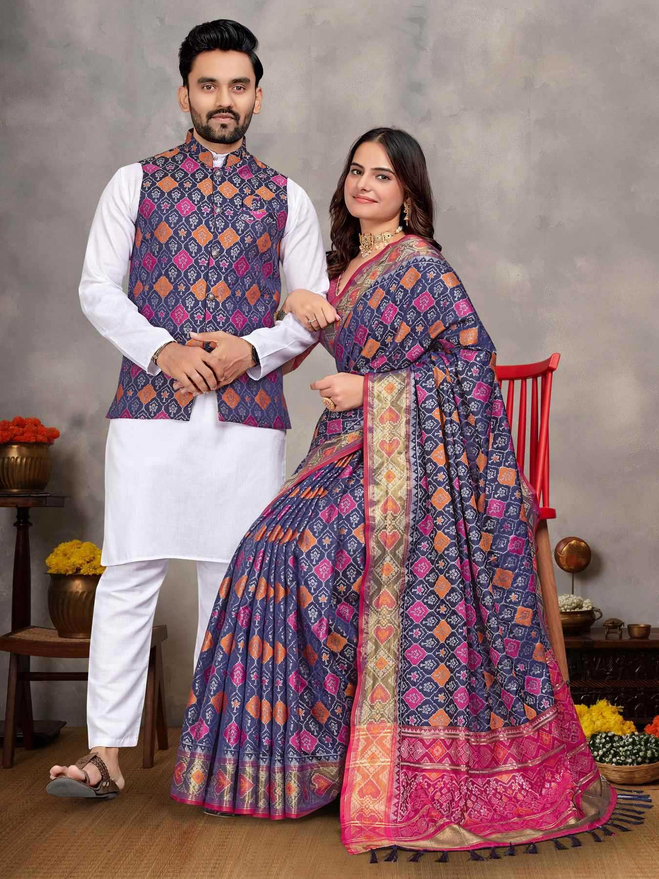 Ananya Jacquard Silk Couple Set 1 Ananya Jacquard Silk Couple Set