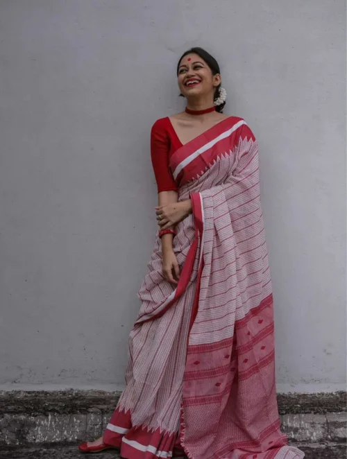 Ananya Premium Linen Cotton Saree 1 Ananya Premium Linen Cotton Saree