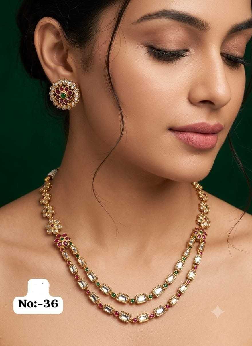 Anvisha Double-Layer Kundan Necklace Set 1 Anvisha Double-Layer Kundan Necklace Set