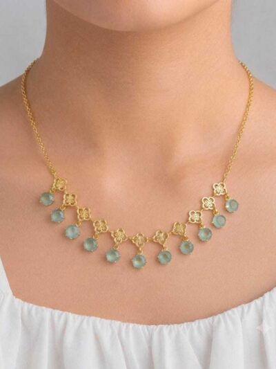 Avani Sea-Green Floral Choker