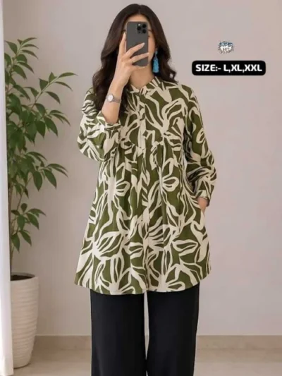 Aveline Heavy Flex Cotton Printed Top