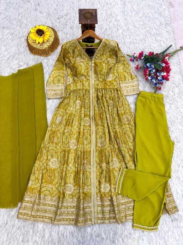 Chinon Silk Embroidered Anarkali Suit 2 Chinon Silk Embroidered Anarkali Suit - Image 2