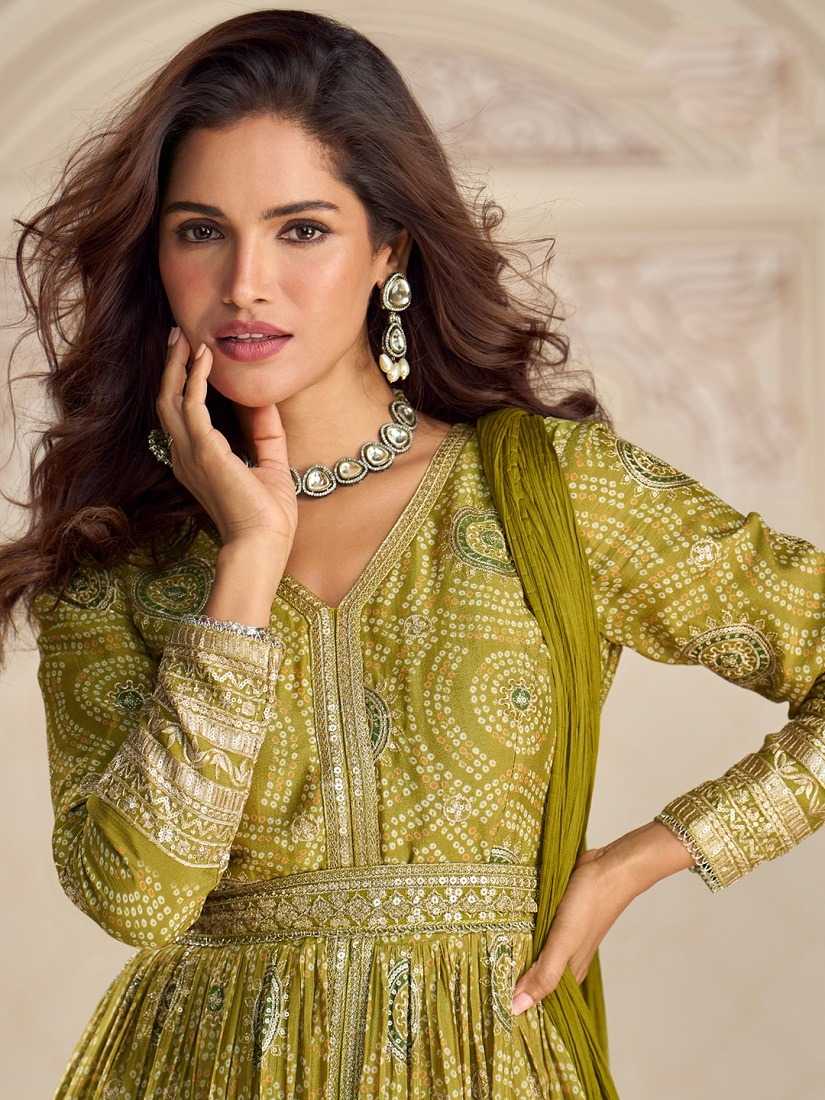 Chinon Silk Embroidered Anarkali Suit 3 Chinon Silk Embroidered Anarkali Suit - Image 3