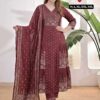 Ushashi premium 60x60 cotton Angrakha Anarkali kurti set