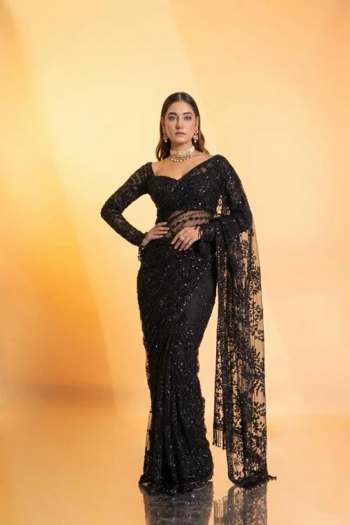 Elara Sequin Net Saree 1 Elara Sequin Net Saree