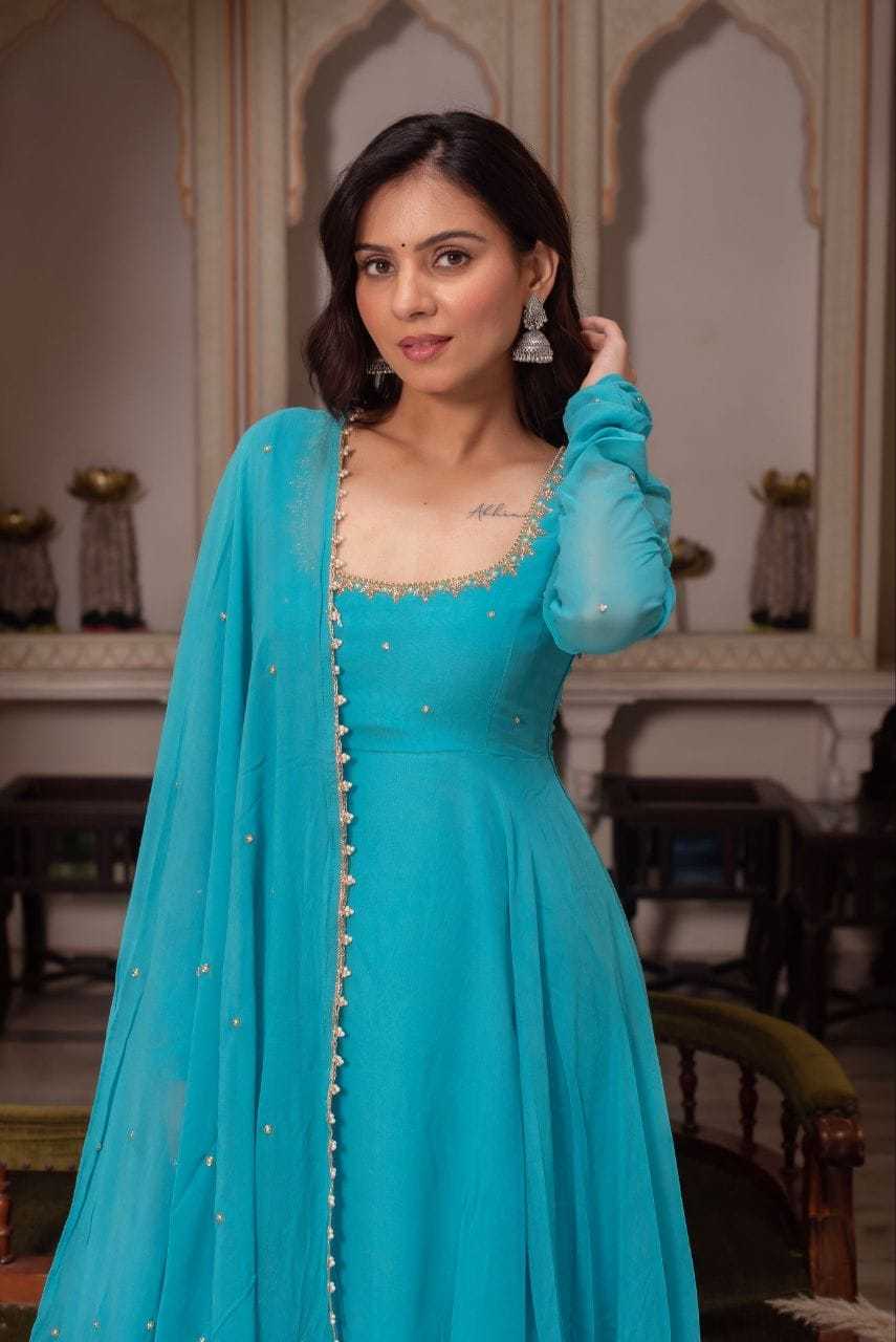Embroidered Georgette Anarkali Suit 2 Embroidered Georgette Anarkali Suit - Image 2