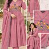 Pravio Eshara Chanderi hand-embroidered kurti palazzo set pink