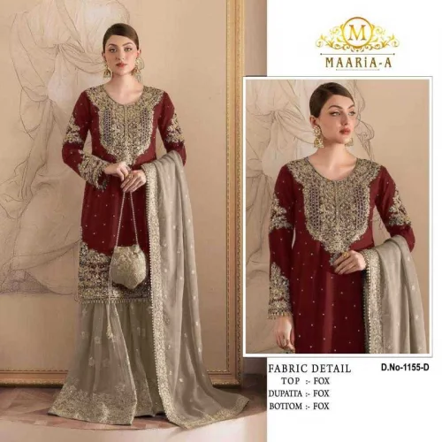 Faux Georgette Embroidered Palazzo Set 1 Faux Georgette Embroidered Palazzo Set