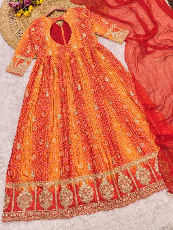 Heavy Chinnon Silk Embroidered Anarkali Suit 2 Heavy Chinnon Silk Embroidered Anarkali Suit - Image 2