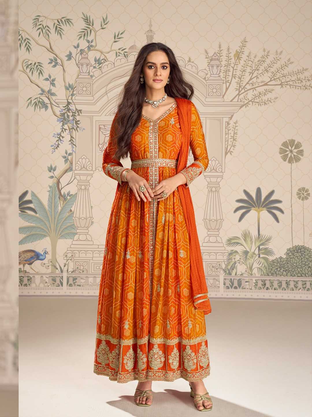 Heavy Chinnon Silk Embroidered Anarkali Suit 1 Heavy Chinnon Silk Embroidered Anarkali Suit