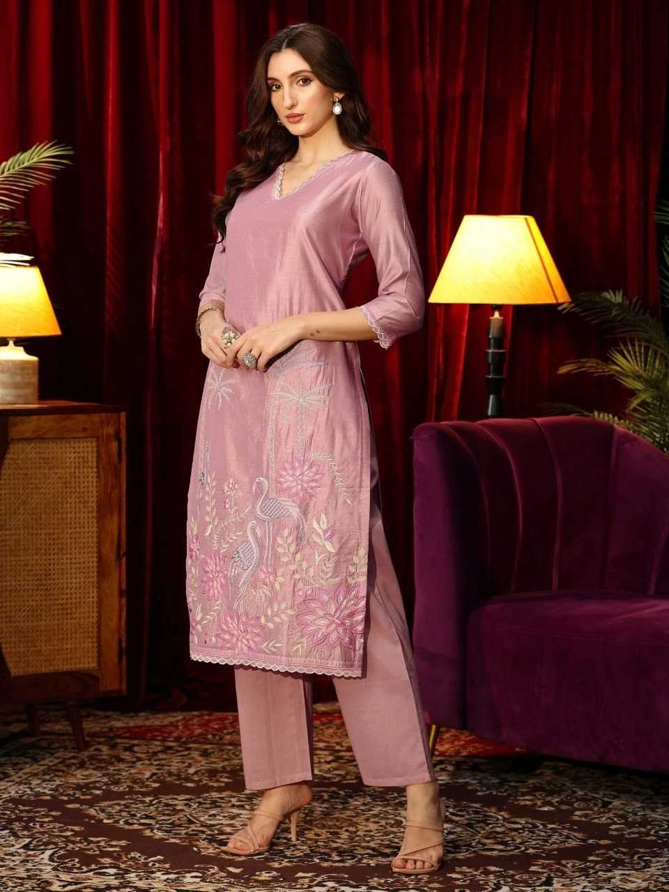 Heavy Roman Silk Embroidered Palazzo Set 2 Heavy Roman Silk Embroidered Palazzo Set - Image 2