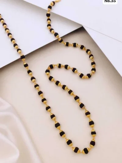 Ishani Black Bead Rajwadi Mala