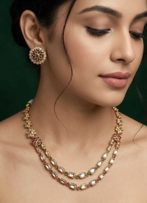 Ishani Layered Kundan Necklace Set 1 Ishani Layered Kundan Necklace Set