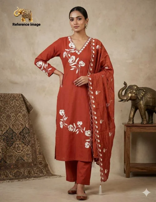 Krisha Muslin Lakhnavi Kurti Set 1 Krisha Muslin Lakhnavi Kurti Set