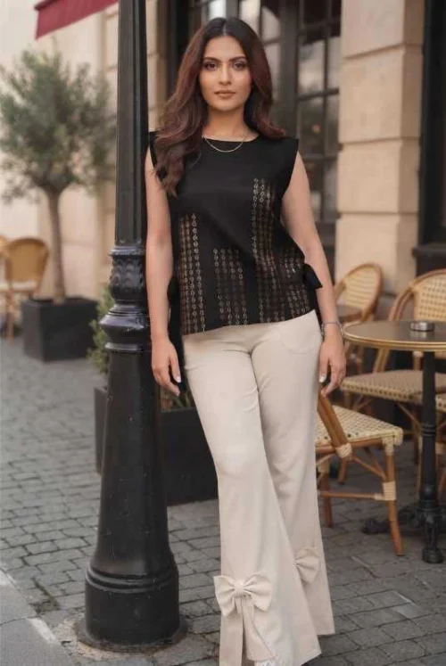 Noelle Slub Cotton Rhinestone Top 1 Noelle Slub Cotton Rhinestone Top
