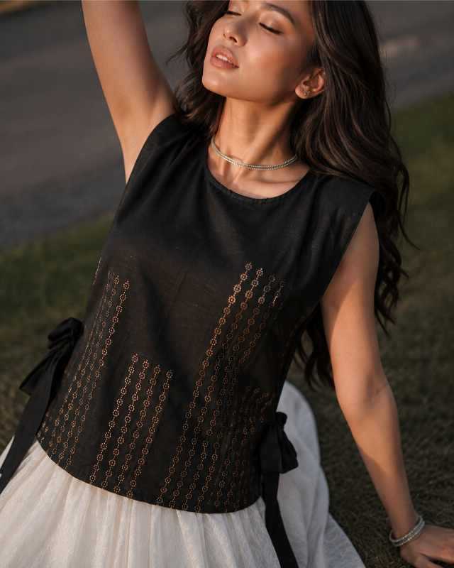 Noelle Slub Cotton Rhinestone Top 3 Noelle Slub Cotton Rhinestone Top - Image 3