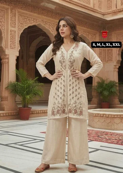 Seraphina Premium Silk Embroidered Co-ord Set 1 Seraphina Premium Silk Embroidered Co-ord Set