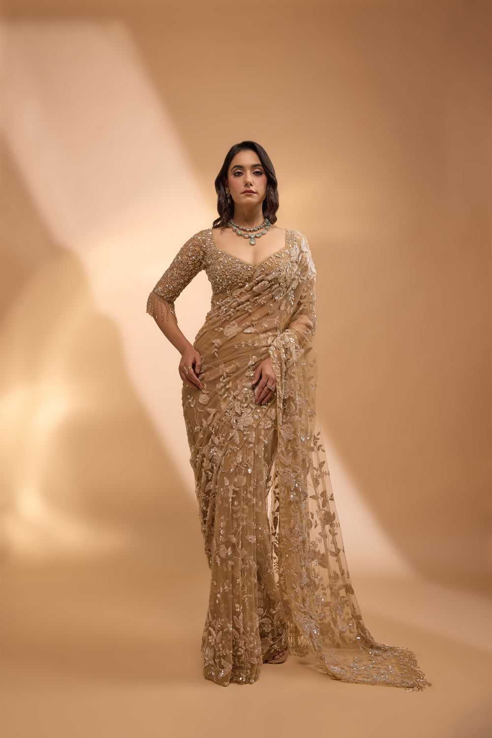 Serena Sequin Net Saree 1 Serena Sequin Net Saree
