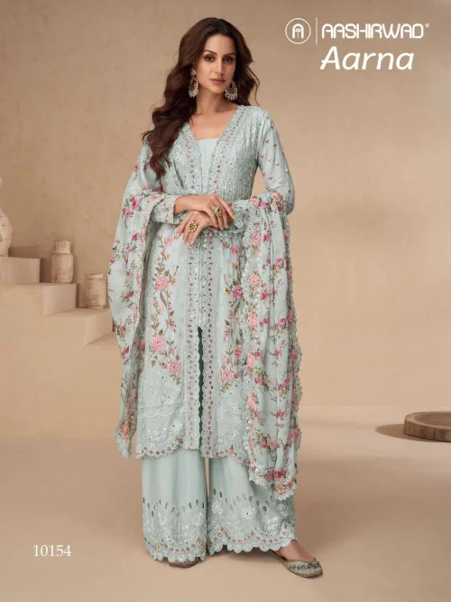 Soft Vichitra Embroidered Palazzo Set 1 Soft Vichitra Embroidered Palazzo Set